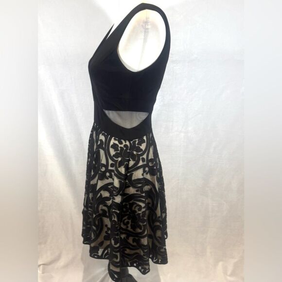 X by Xscape black and nude illusion cocktail dress size 6 - Picture 5 of 10